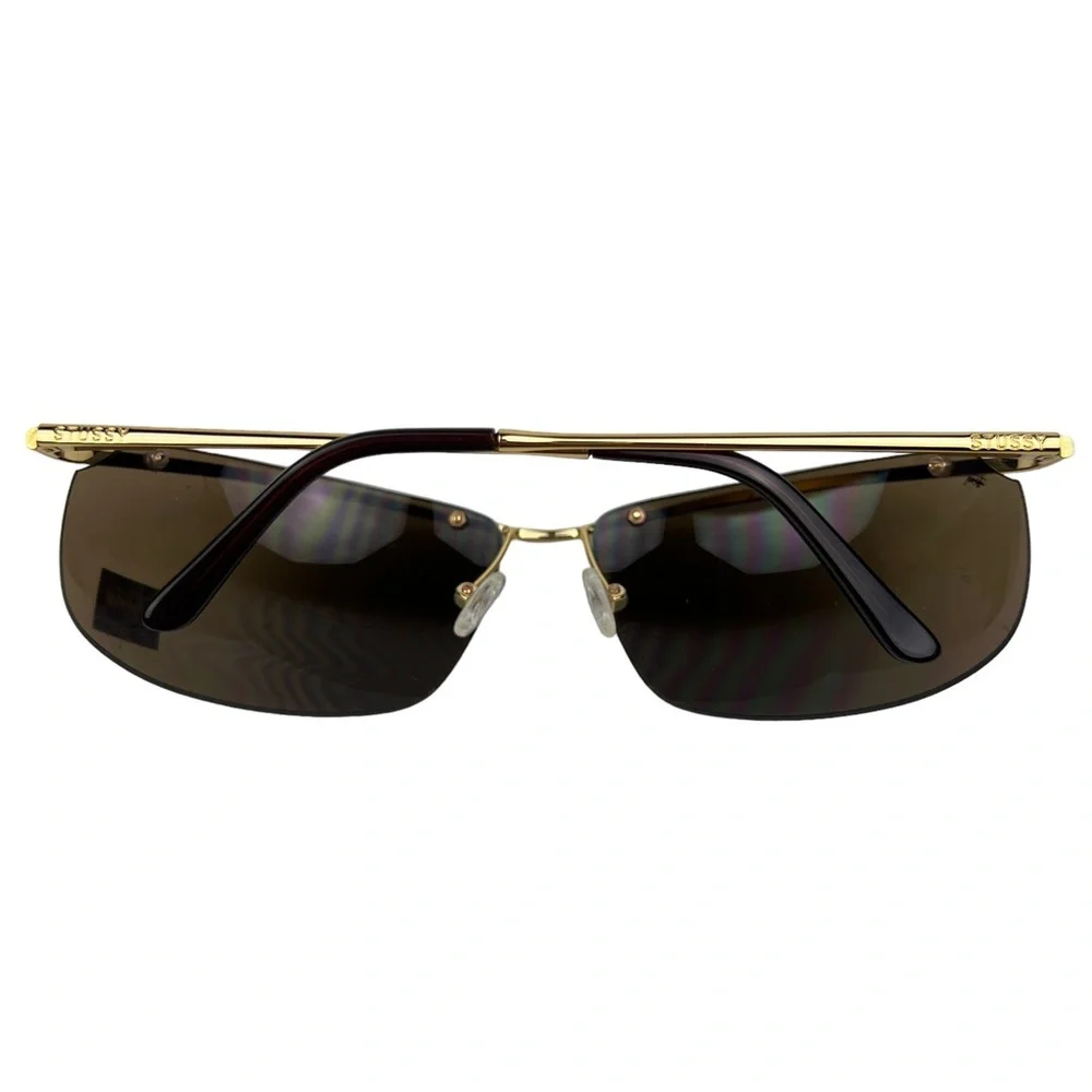 Stussy Hudson Gold Y2K Sunglasses